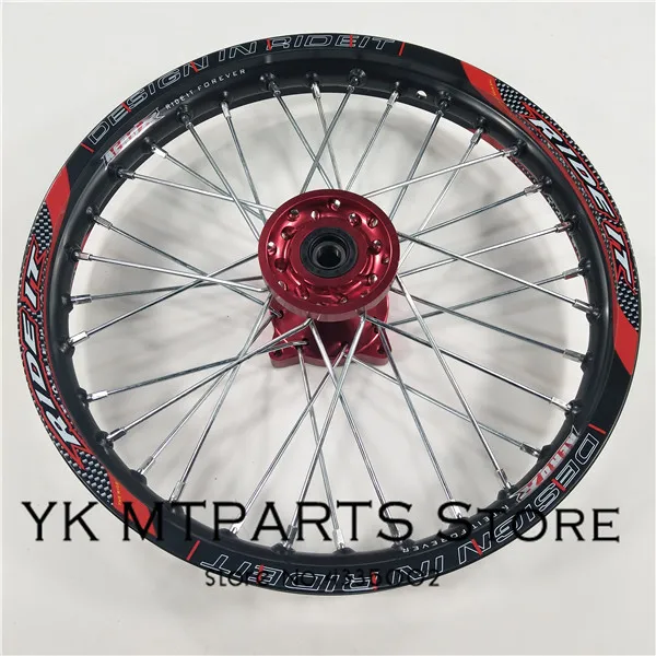 Red and black1.60x 14 inch Front Rims CNC hub Aluminum Alloy Wheel Rims 1.60 x 14"inch for KLX CRF KTM Kayo Apollo BSE