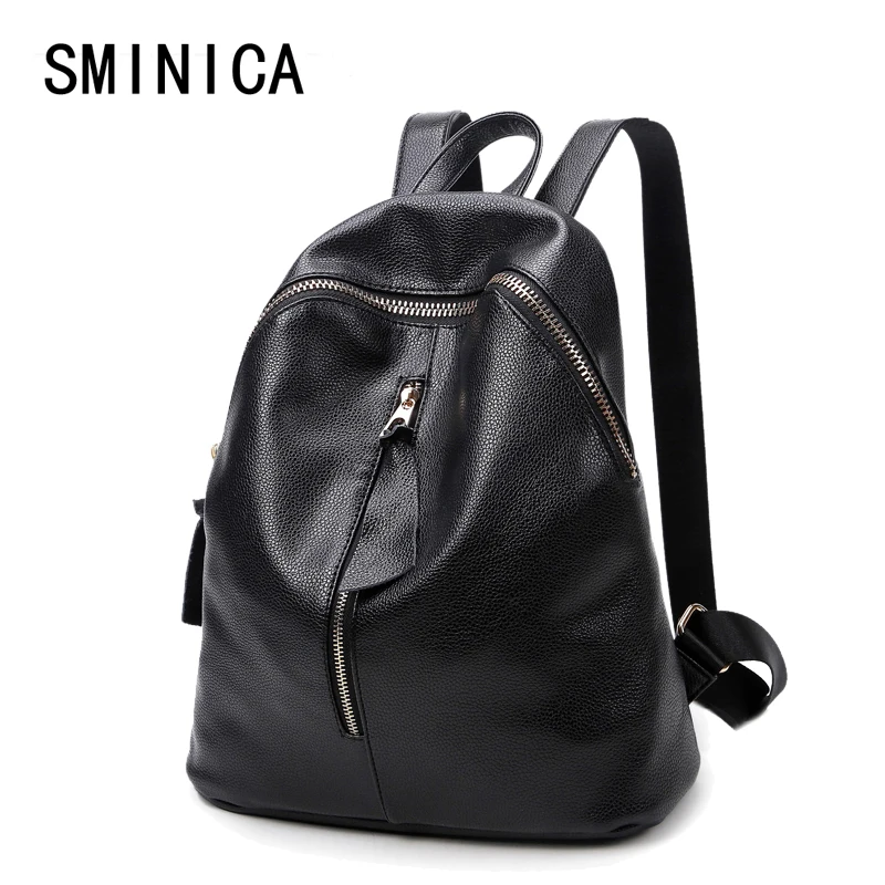 fashion women leather backpack travel school bags for teenagers ladies