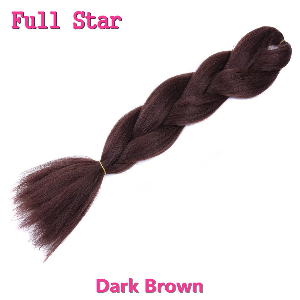 Омбре плетение волос для наращивания 1 упаковка 2" 100 г огромные косы длинные коричневые синтетические дреды крючком косы полная звезда волос - Цвет: # Бордовый