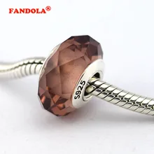 Подходит Pandora Подвески браслеты Очаровательные Румяна муранского стекла бусины с розовый камень стерлингового серебра 925 ювелирные изделия
