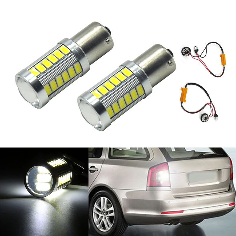 

2x 1156 LED 5630 Chip Canbus backup reverse light lamp For Skoda Fabia Praktik Octavia Octavia (1Z3) Octavia (5E3)