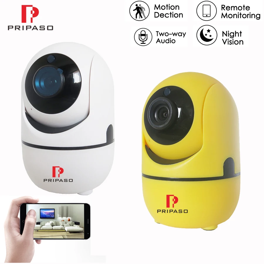 

2 Pack Baby Monitor Indoor Wifi ip Camera TF Card Remote Video 720P Auto Tracking Surveillance Camera Baby-Sitter Dome Camera