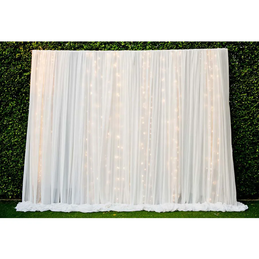 

Sparkling White Curtain Green Leaves Wall Wedding Background Photography Kids Children Stage Party Themed Photo Booth Backdrops