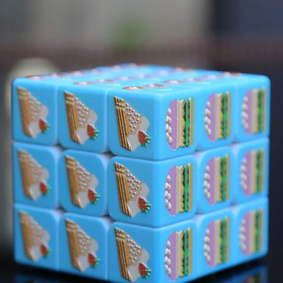 Брайль куб 3x3x3 фрукты Burger 3 D тиснением Magic Cube головоломка Cubo magico neo Развивающие игрушки для детей подарок