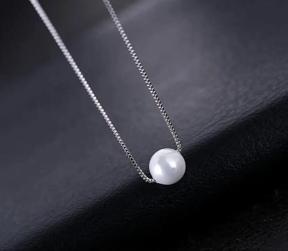 925 sterling silver pearl necklace fashion wild single pearl necklace