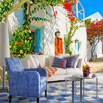 

Custom 3D Wall Mural Wallpaper Wall Painting European Town Street Landscape Photography Background Photo Wallpaper Living Room