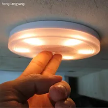 Universal con pegamento trasero diámetro 125mm AAA Batería LED coche de luz interior BLANCO AMARILLO envío gratis