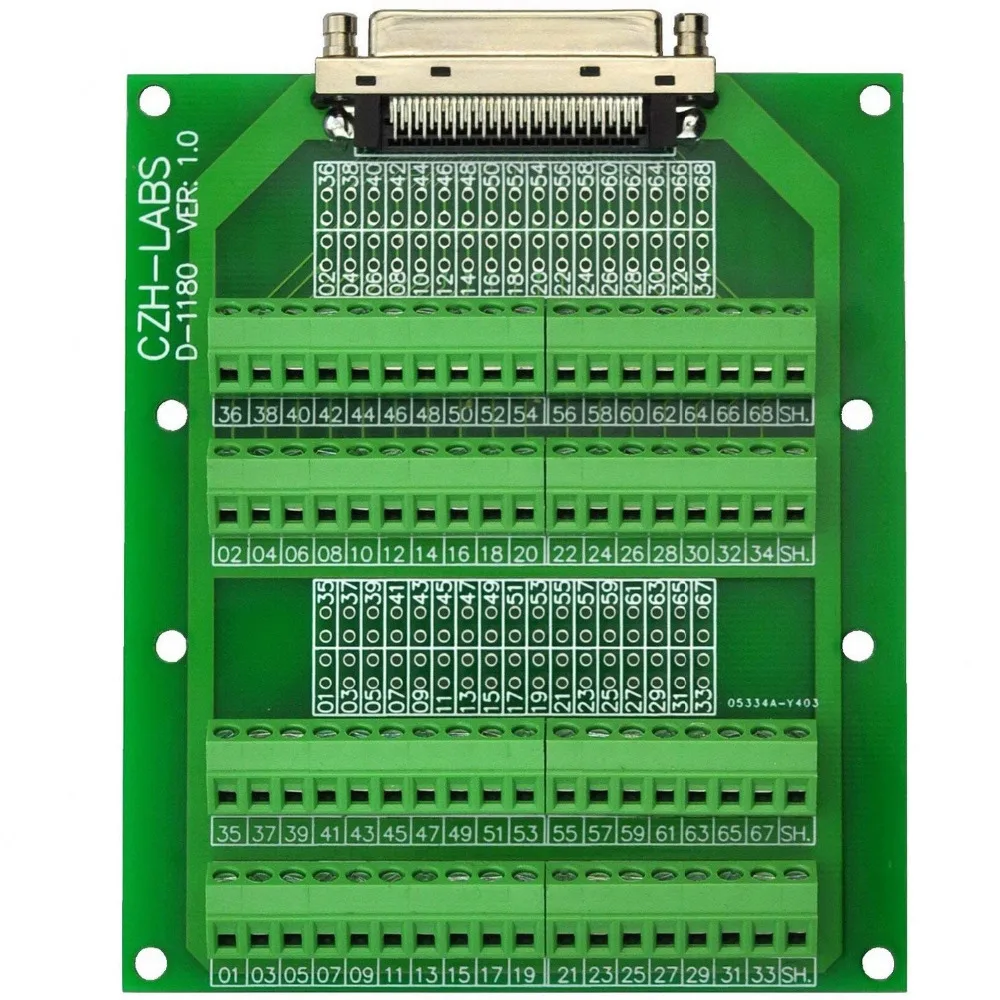 Электроника-салон 68-Pin VHDCI DSUB SCSI-5 винтовой клеммный блок Breakout Board