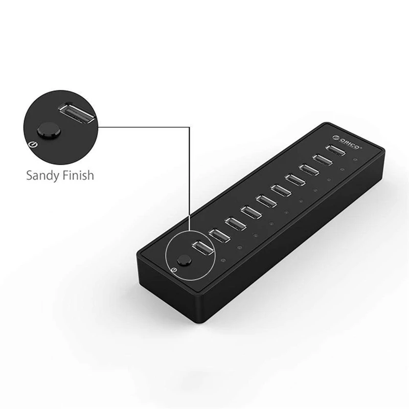 Разветвитель Maikou с 10 портами USB 2 0 12 В 5 А 30 Вт блок питания для ноутбуков ПК