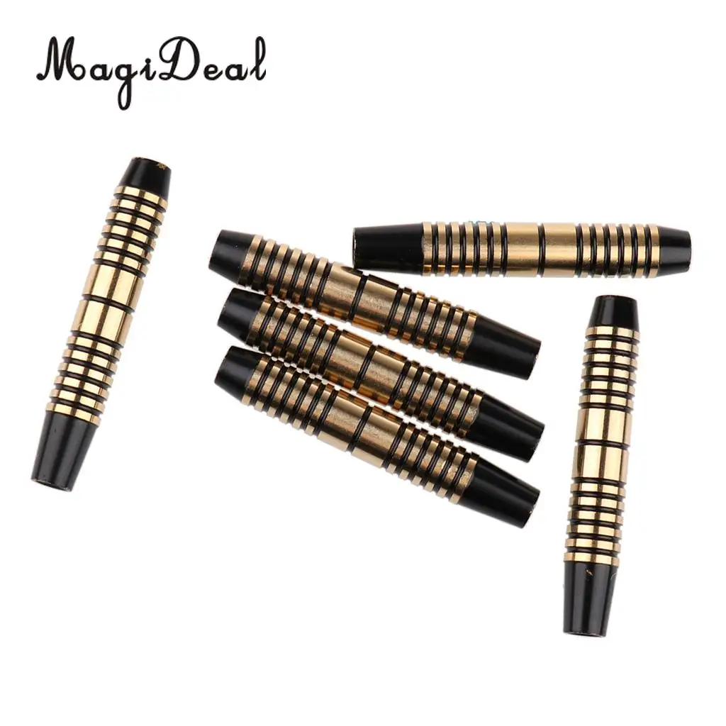 MagiDeal Solid Brass 6Pcs Pro 16 Grams Brass Barrels for Professional Competitions Soft Tip Darts & Steel Tip Electronic Darts