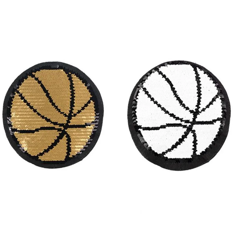 

Patch deal with it clothes t shirt women Diy 195mm AB Basketball Reversible change color sequins biker patches for clothing