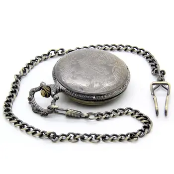 

Bronze Steampunk Vintage Eagle Unisex Quartz Chain Pocket Watch