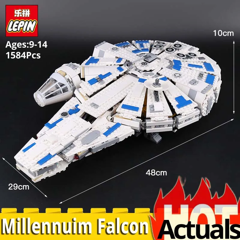 

2018 Lepin Star Series Wars 05142 Kessel Run Millennuim Falcon Model Toys 1584Pcs compatible legoed 75212 Building Blocks Bricks
