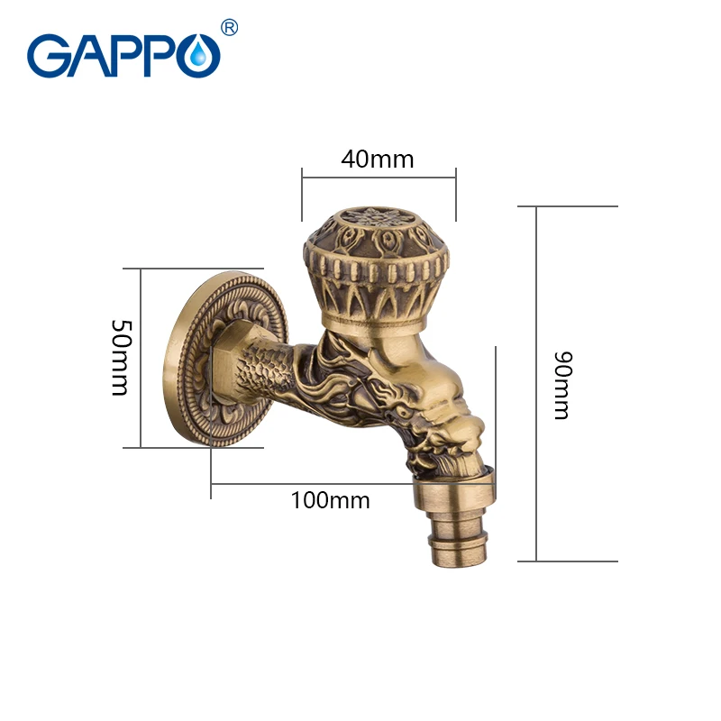 GAPPO краны с загнутым носиком античная латунь настенный стиральная машина для ванной бассейна кран длинный сад кран раковина кран садовый кран