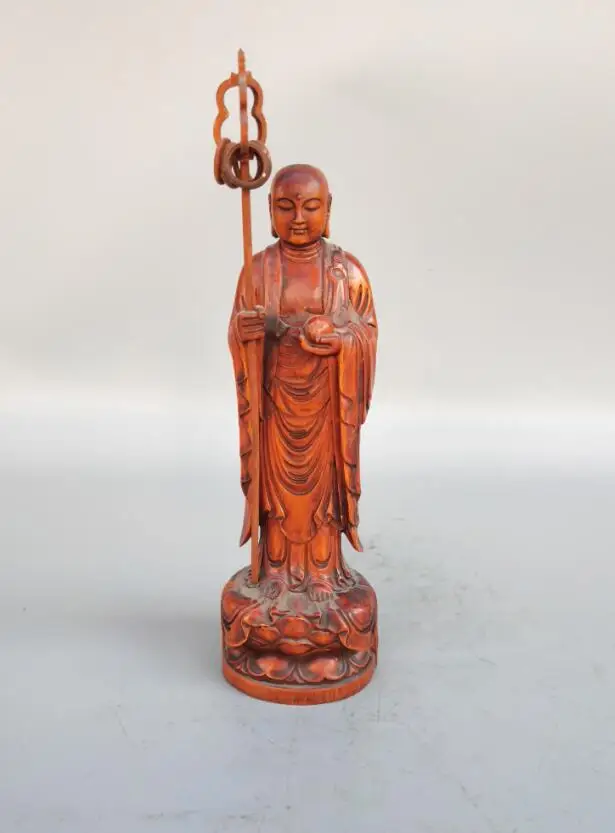 

China Wood carving Tang's monk Buddha crafts statue