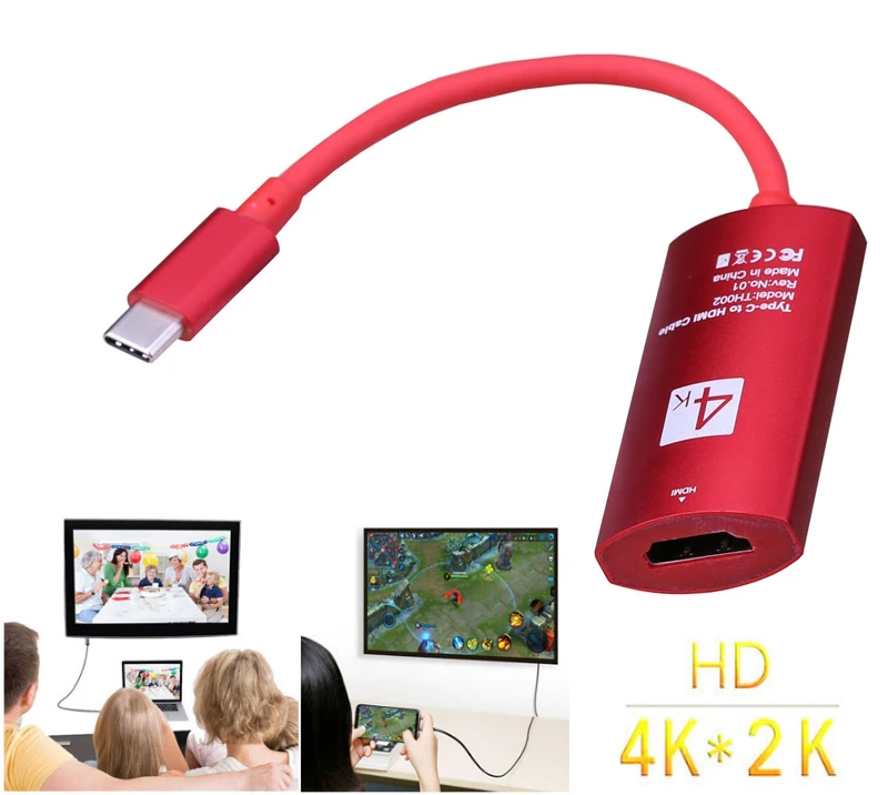 Тип C HDMI Женский hd видеокабель, адаптер 4 K конвертер для MacBook Dell samsung Galaxy S8 S9 S10 Note8 LG G5 к ТВ проектор