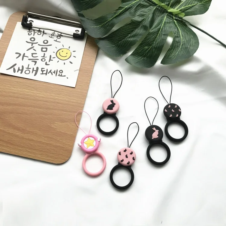 حلقة حزام سيليكون للجوال شريط لتعليق الهاتف المحمول الحبل السائبة اليد شريط للرسغ kawaii الحبل مفتاح حامل هاتف الرقبة usb حبل سلسلة
