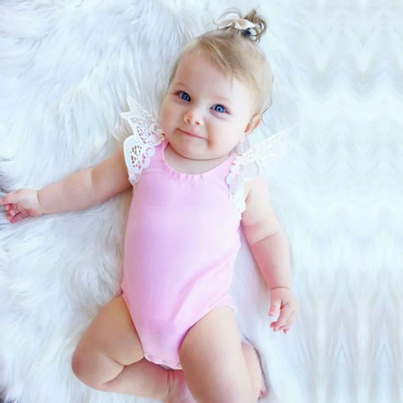 Baby Girl Romper Cotton Baby Summer Clothes Infant Baby Girls Romper Toddler Clothing Lace Shoulder Sleeveless Jumper Romper