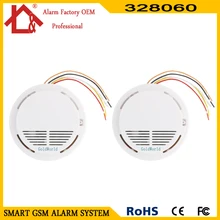 2 шт. проводной дыма детектор внутренней безопасности сигнальный датчик дыма Сенсор для кабеля GSM охранная сигнализация Системы