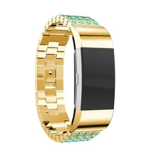 Carprie запястье Кристалл Нержавеющая сталь замена наручные часы ремешок для fitbit заряд 2 td0108 челнока