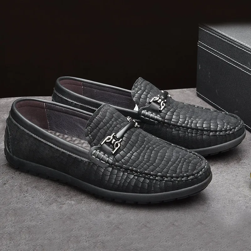 Européenne Hommes Cuir Bateau Conduite Paresseux De Sans Mocassins 806007bl Chaussures Casual Britannique En Lacets Osco Station Pois Véritable OPkn0w