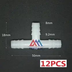12 шт. 8 мм t tpye эквант Разъем Равных трубки Столяр Материал pe Пластик установки рыбы Tank авиакомпания аквариум