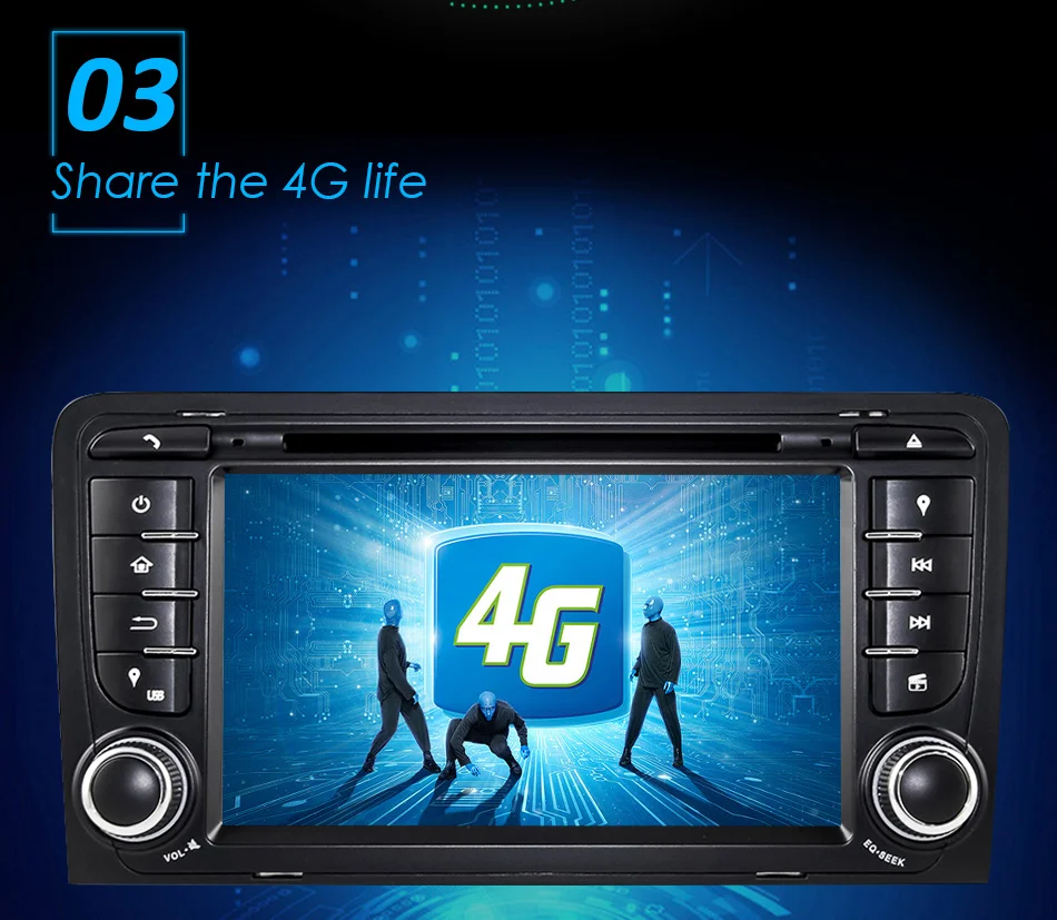 Discount Eunavi 2 din android 9.0 Quad core car dvd player radio gps automotivo for AUDI A3 S3 2002 - 2007 with autoradio wifi bt swc 3
