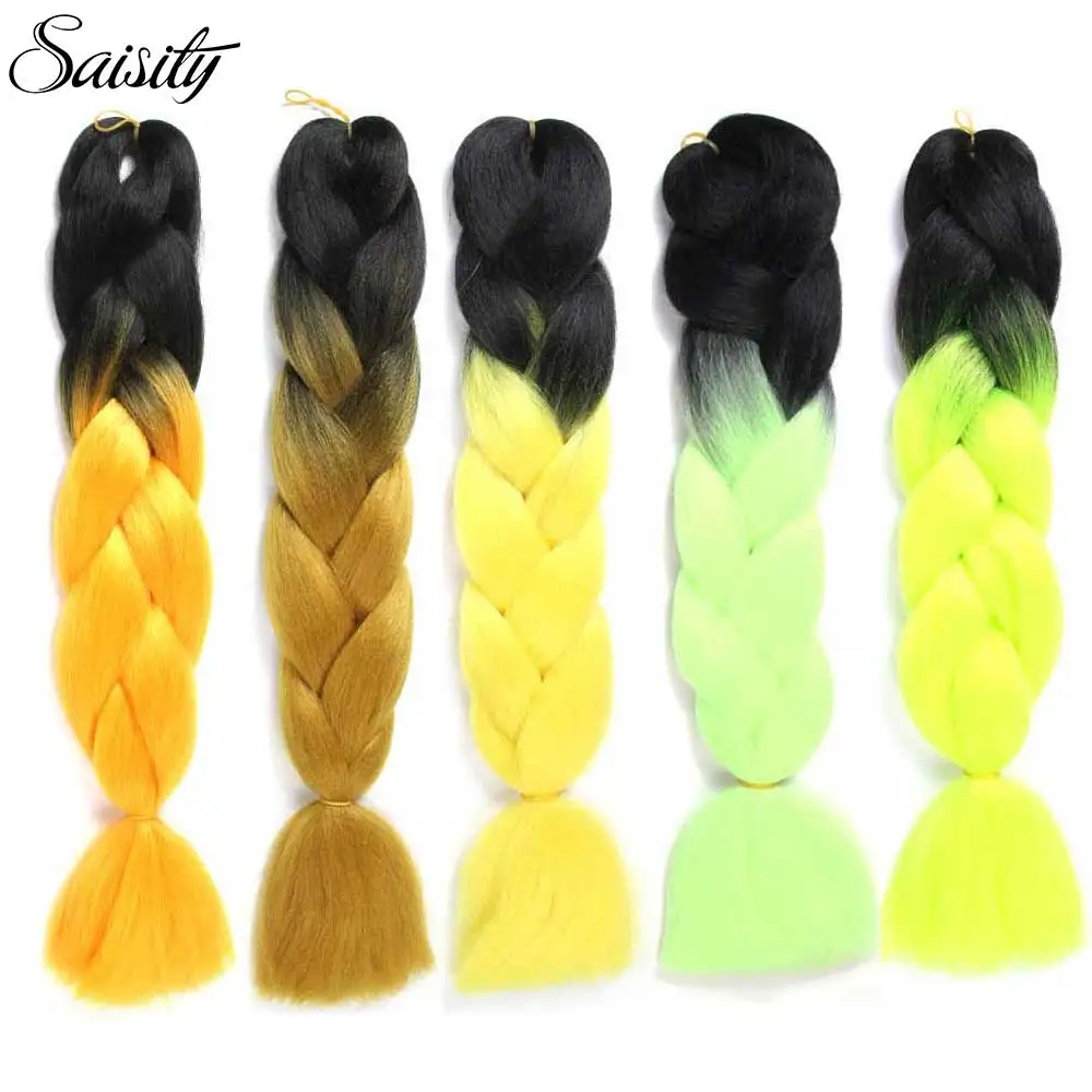 Saisity red ombre hair crochet braids xpressions kanekalon braiding