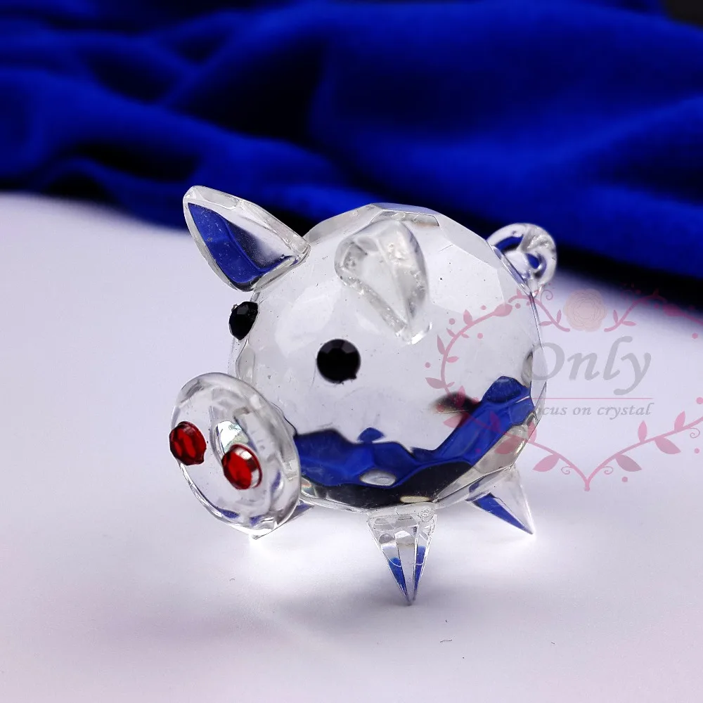 Free Shipping 30PCS/LOT Crystal Pig Art Glass Figurines Glass Mini Pig