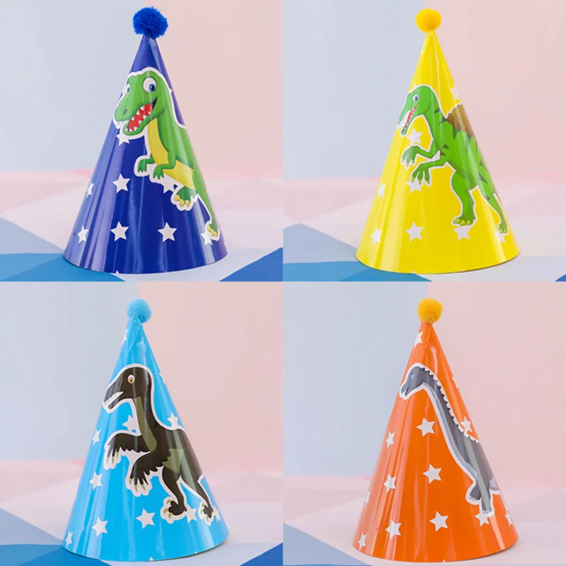 

5pcs/set Hot sale Dinosaur Party supplies for kids children Dinosaur paper hat Cute Dinosaur theme decoration birthday hat