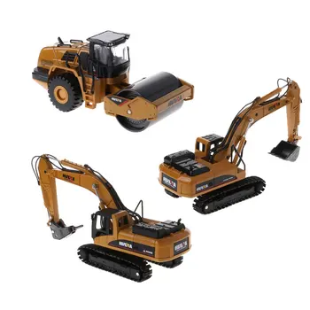 

HBB 1PC 1/50 Scale Alloy Metal Construction Vehicle Models Toy Diecast Crawler Drill Excavator Truck Car Toys Kids Gift