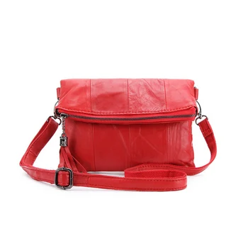 

High Quality Women Handbags Clutchs Women's Genuine Leather Shoulder Bags Tassel Bag Fold mini Bags 8350#
