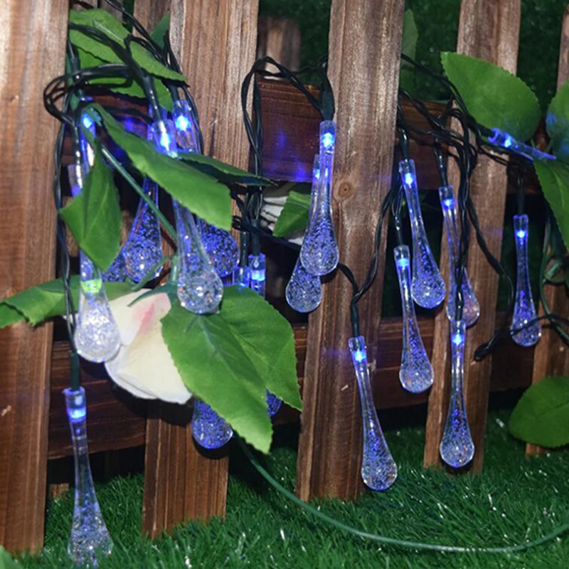 Light String BulbOutdoorSolar Lights Christmas Party Water Droplet Sunlight Led Bulb 20 LED Solar Lamp for Garden Decoration (3)
