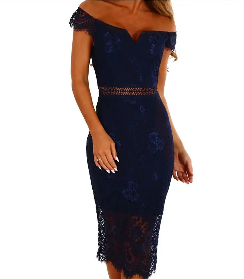 Summer Shirt with short sleeves spicy Bardot dress midi For women shoulder Bodycon dresses fatal S-XL | Женская одежда