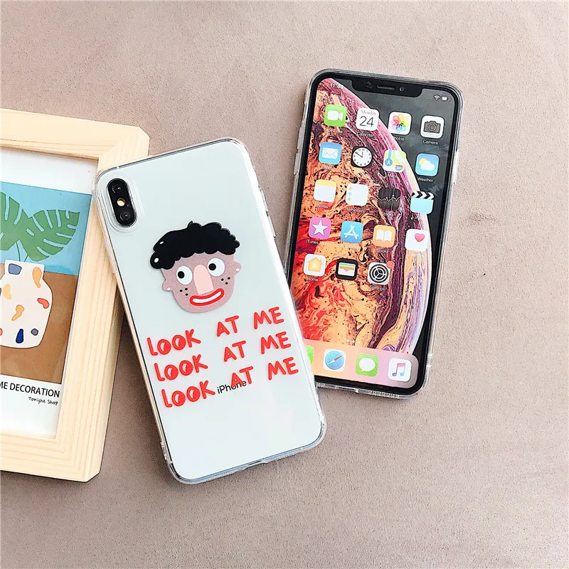 Transparent Back Cover For Iphone 6 6s 7 8 Plus Soft Tpu Cartoon