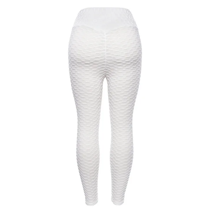 SVOKOR однотонные леггинсы для женщин для фитнеса полиэстер высокая Талия пуш-ап брюки тянущиеся складные Удобные Модные женские леггинсы - Цвет: Белый