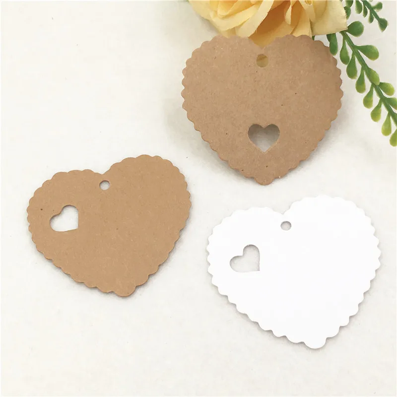 

100pcs multi-shape Kraft Paper Gift Hang Tags Price Tag Mark For DIY Handmade Label Accept Custom Logo