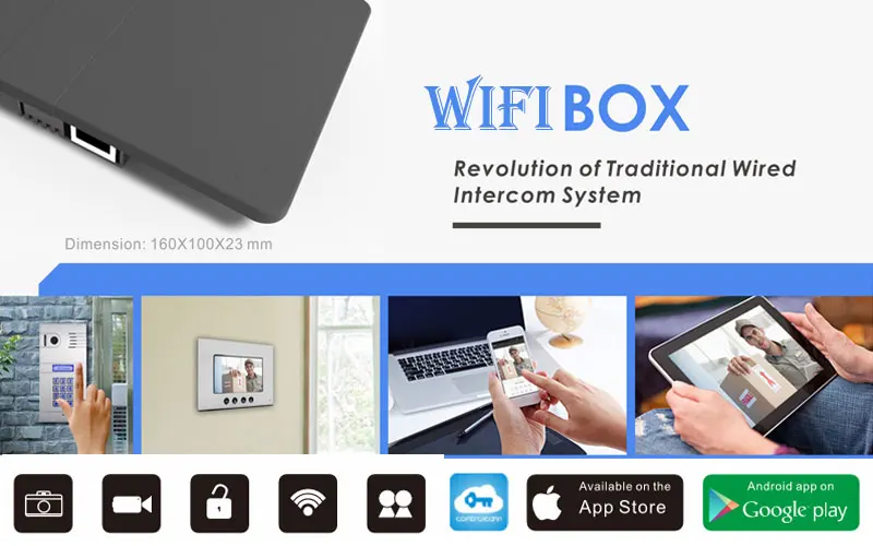 Беспроводной Wi Fi IP BOX для видео домофона дверные звонки здание домофон системы управление 3g 4G Android iPhone ipad приложение на смартфон