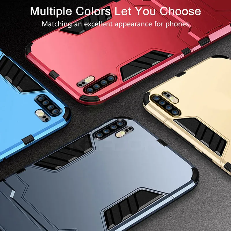 Keajor case For Huawei P30 Pro Case Shockproof TPU+PC Hard Plastic with Stand Dual Hybrid Back Cover For Huawei P30 P30 Lite