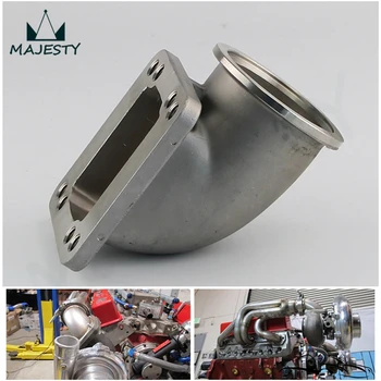 

63mm 2.5" Vband 90 Degree Cast Turbo Elbow Adapter Flange Fits For T3 T4 Turbocharger