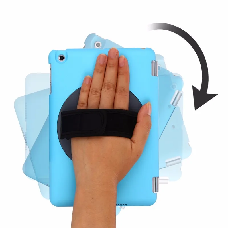 

For iPad Mini 3 2 Case New 360 Degree HandHeld Rotary With Adjustable Hand Strap Smart Week Sleep Flip Cover For iPad Mini3/2