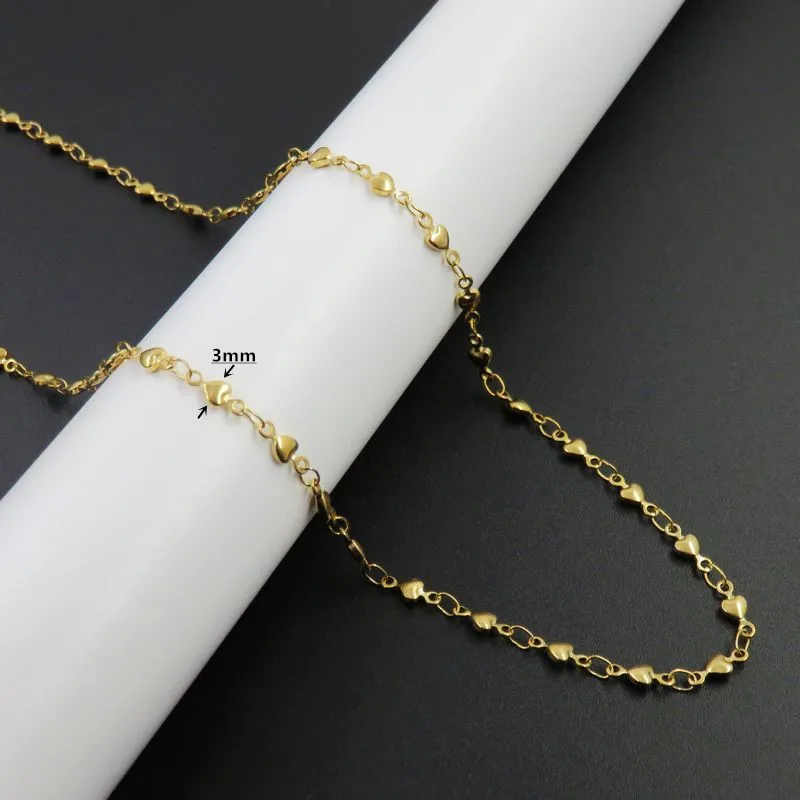 Gold Color Золотая цепочка для женщин модное ожерелье с сердцем из нержавеющей стали женские ювелирные изделия подарок ожерелье - Окраска металла: Gold Color