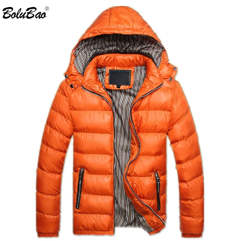 BOLUBAO Winter New Men Parkas Coats  Men's Slim Fit Solid Color Parka Coat Male Casual Hooded Parkas Brand Clothing