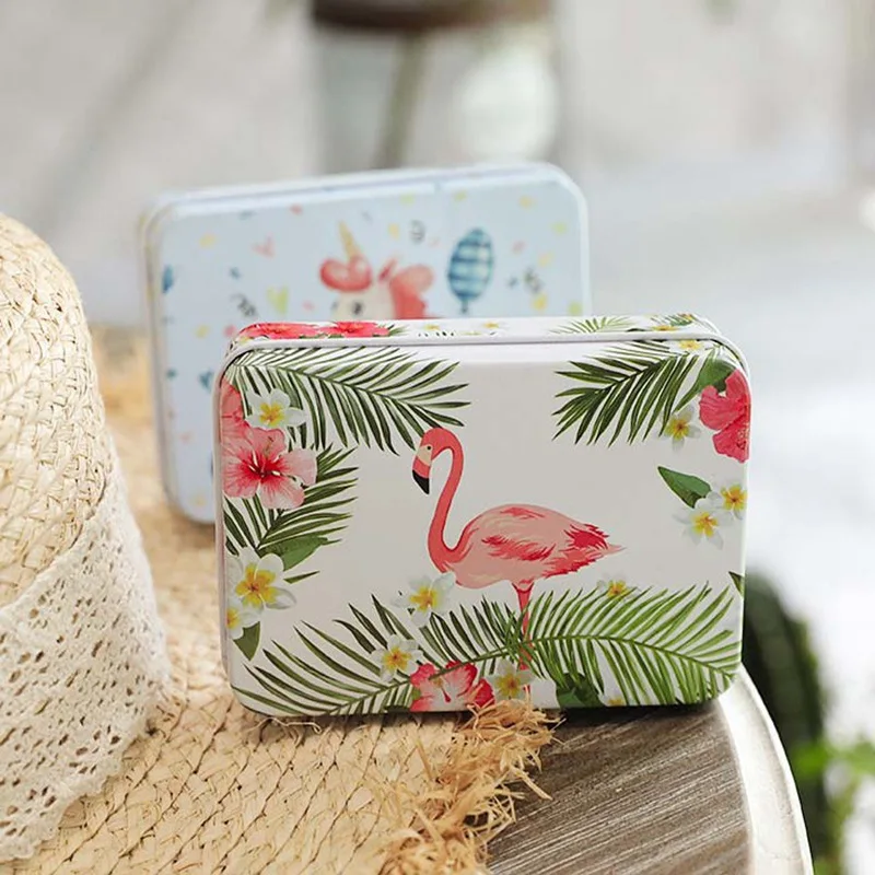 

Fantasy Unicorn Min Tin Box Cosmetics Makeup Organizer Case Metal Tea Coin Candy Box Wedding Favor Gift Box