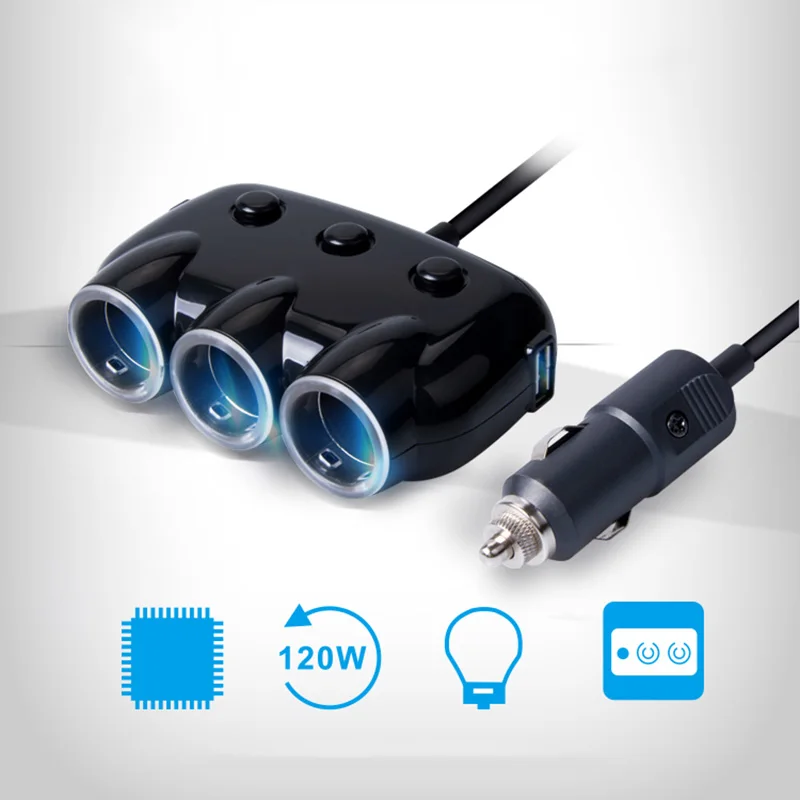 Max 3.1a 3 الطريق شاحن سيارة السجائر led سيارة شاحن الهاتف المحمول العالمي ل فون باد سامسونج شحن محول