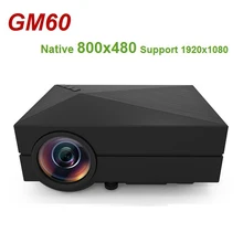 Mini projecteur LCD portatif GM60, 800x480 MAX, 1920x1080, 1000 lumens, prise en charge HDMI, lentille revêtue multipuce