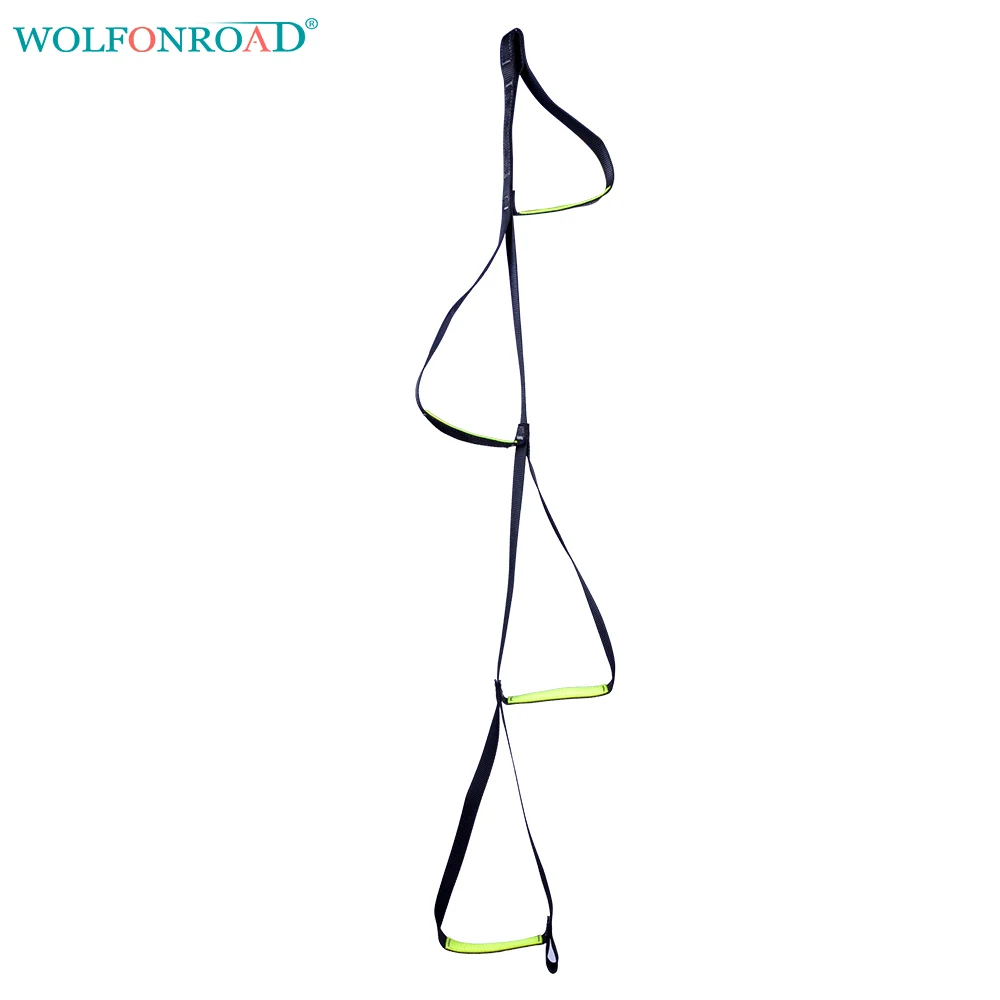 WOLFONROAD Rock Climbing Four-step Etrier Rise Rope Ladders for Rope Ascending Sling Ladder Climbing Accessory L-XDQJ-108