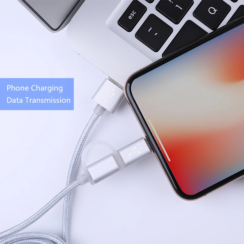 Nillkin usb кабель micro type C для iPhone USB зарядное устройство кабель для передачи данных 2 в 1 для iPhone XS Max/XS/X/8 Micro USB телефон для XIAOMI F1