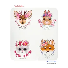 1 шт. 86*110 см Корейская импортная простая хлопковая ткань с мультяшным принтом кота лисы, ручная работа DIY Украшение ткань A754