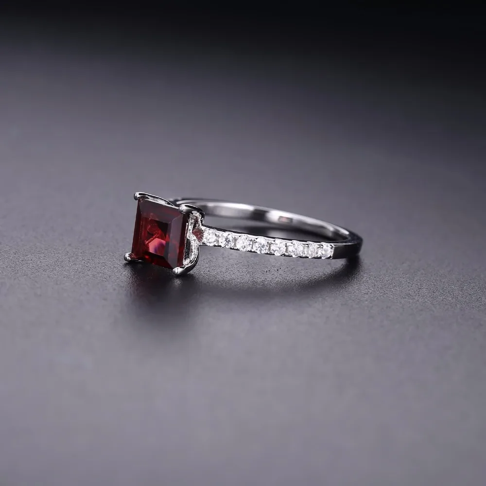 Gem's Ballet 1.45Ct натуральный красный гранат модное обручальное кольцо 925 пробы Серебряное обручальное кольцо для женщин